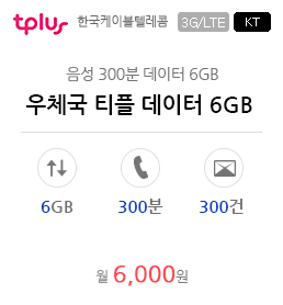 우체국 티플 데이터6G